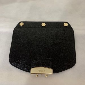 NWT FURLA METROPOLIS FLAP GLITTERY BLK